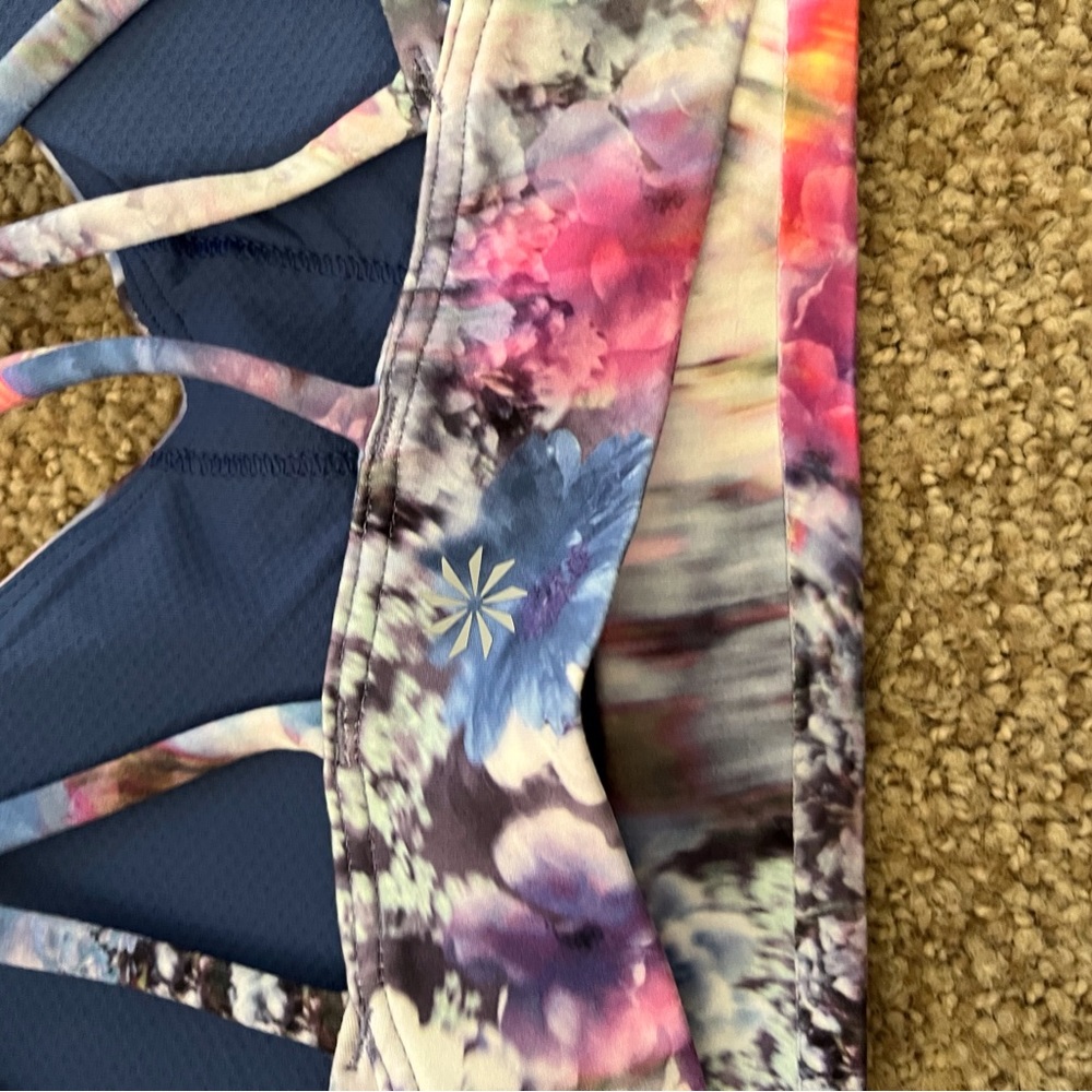 Athleta sports bra - size XS pretty floral water color new with tags - Picture 3 of 5